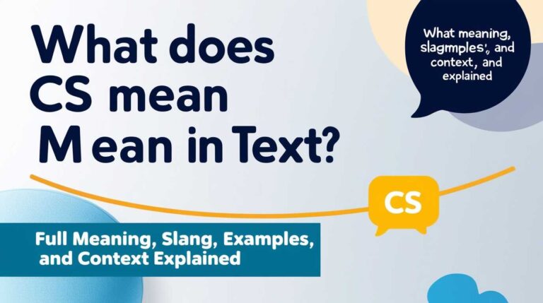 What Does CS Mean in Text?