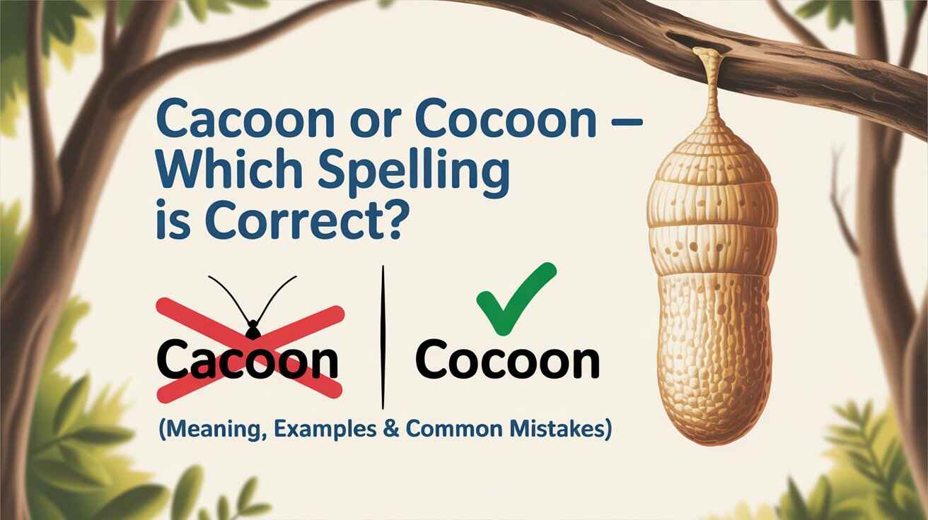 Cacoon or Cocoon — Which Spelling Is Correct? (Meaning, Examples & Common Mistakes)