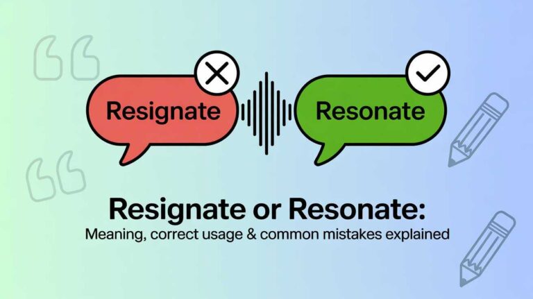 Resignate or Resonate